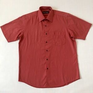 Men's Striped Casual Button Short Sleeve Shirt  M